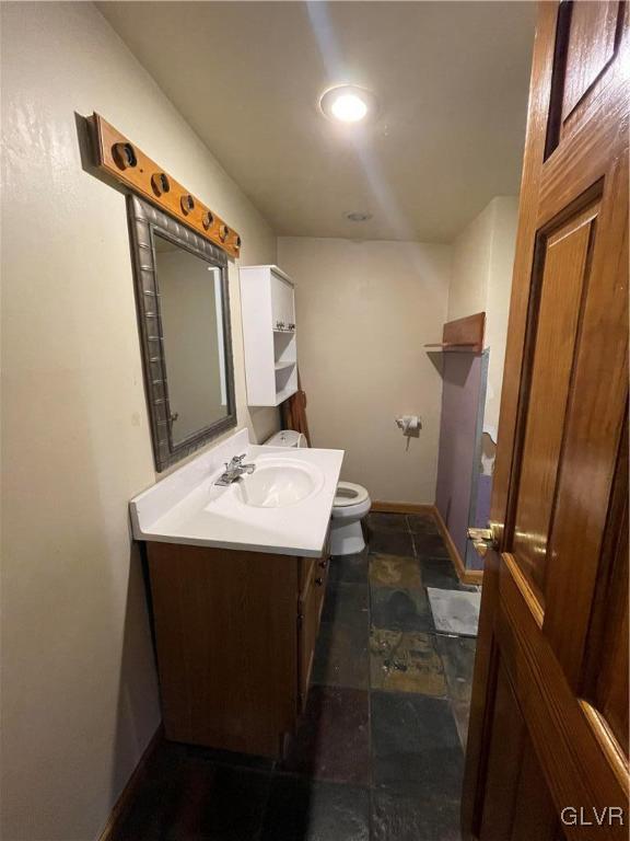 556 Jacobsburg Road Nazareth, PA 18064 - Photo 8 of 18 a bathroom with a sink a mirror and a toilet