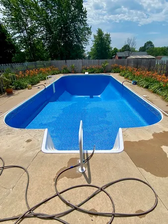 a view of swimming pool in a patio
