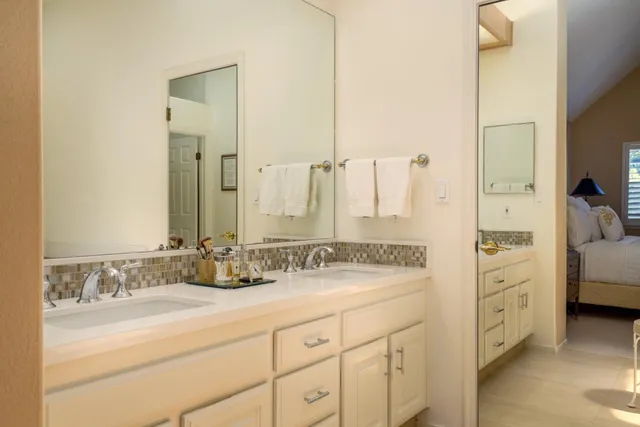 a view of a bathtub in a bathroom