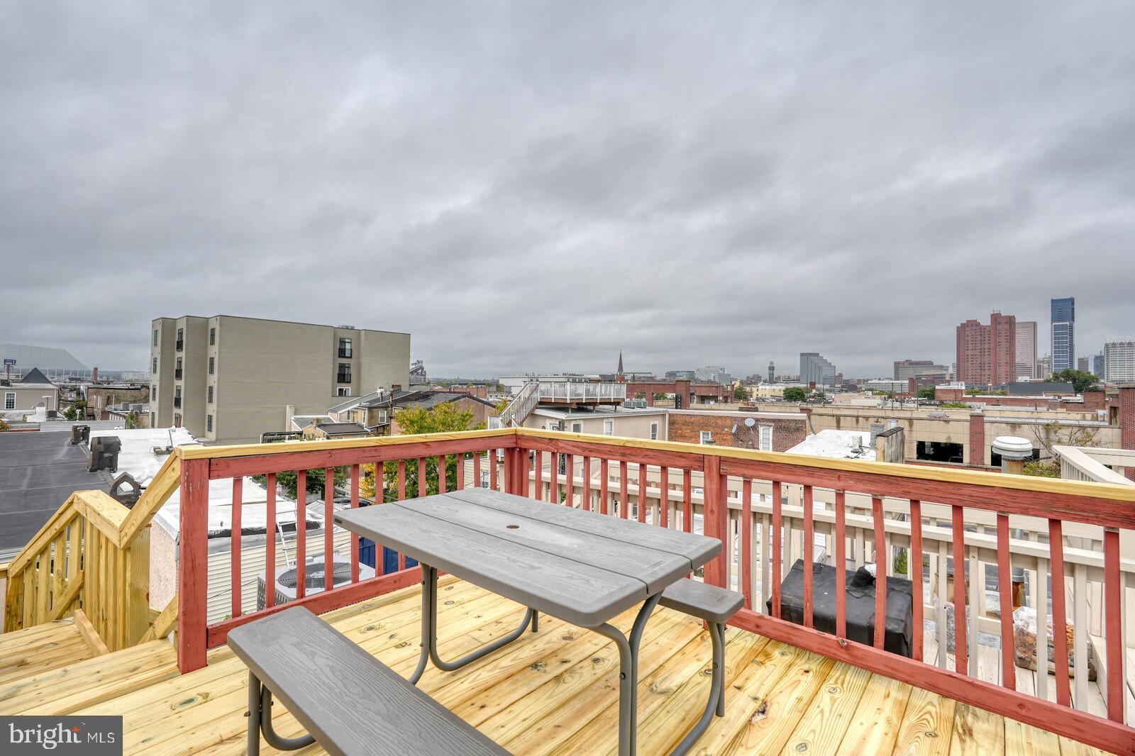 1212 Marshall Street Baltimore, MD 21230 - Photo 31 of 39 a view of a balcony with wooden chairs