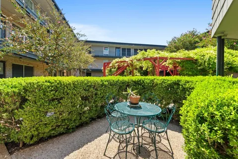 a outdoor view with a seating space