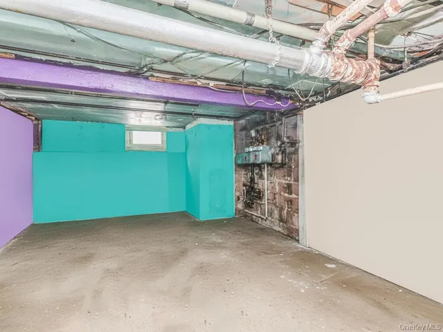 a view of a room with a lot of yellow walls