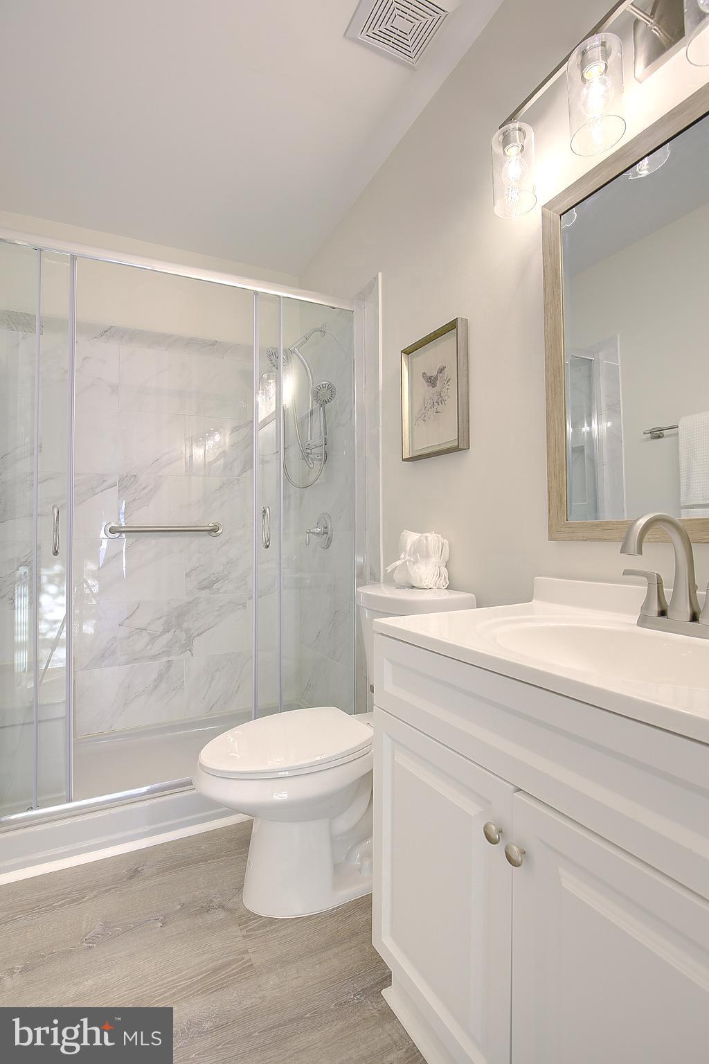 8714 C Street Chesapeake Beach, MD 20732 - Photo 24 of 66 a bathroom with a sink a toilet and shower