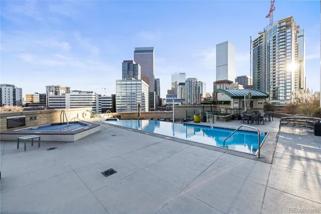 a view of terrace with city view