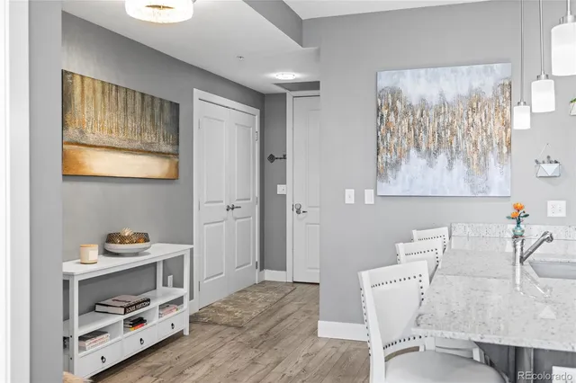 a workspace with furniture and window