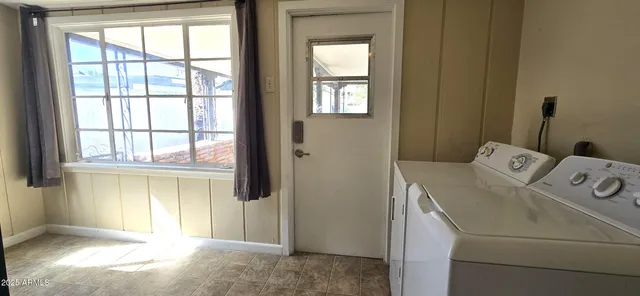 a utility room with a window