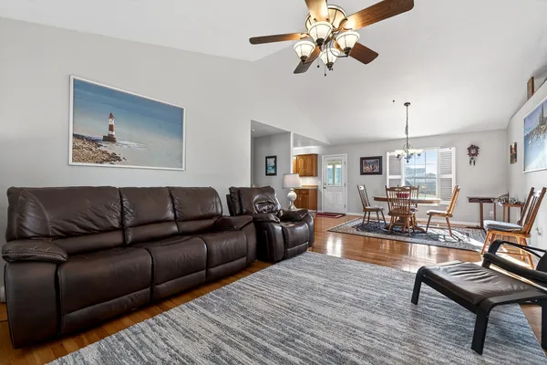 a living room with furniture