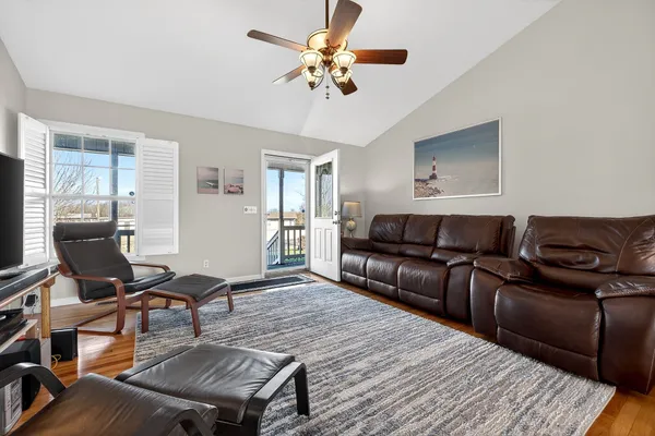 a living room with furniture