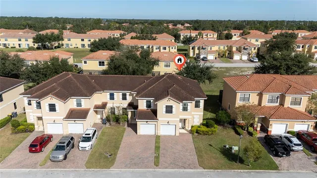 an aerial view of multiple houses
