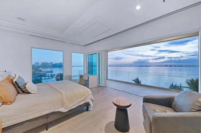 a view of ocean from a balcony