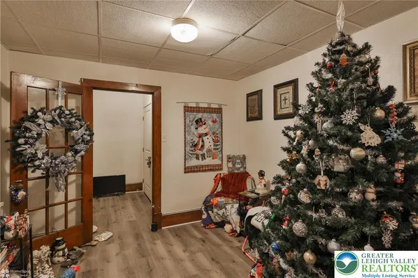 a view of a livingroom with furniture and toys