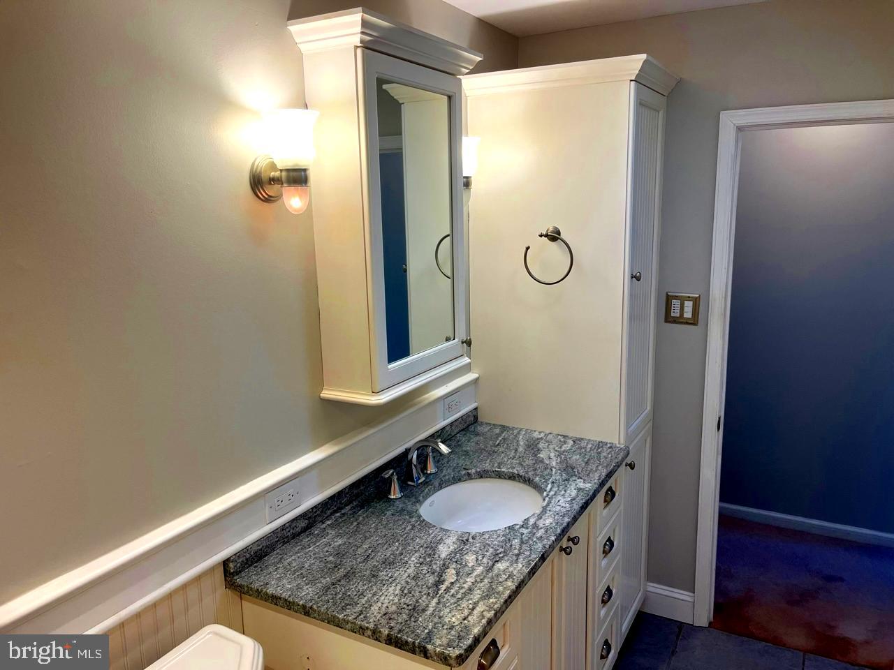 117 Knox Boulevard Marlton, NJ 08053 - Photo 11 of 21 a bathroom with a granite countertop sink and a mirror