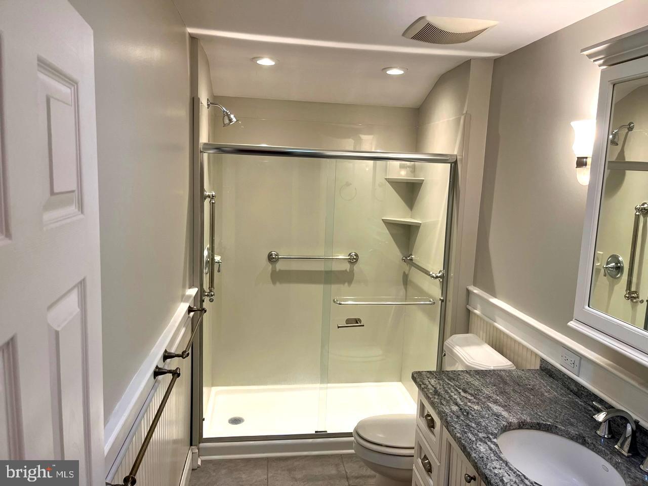 117 Knox Boulevard Marlton, NJ 08053 - Photo 10 of 21 a bathroom with a granite countertop shower sink vanity and toilet