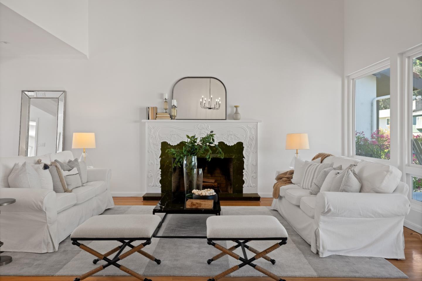 866 Morningside Drive Millbrae, CA 94030 - Photo 9 of 57 a living room with furniture a lamp and a potted plant