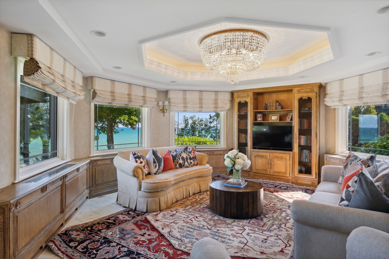 445 Sheridan Road Winnetka, IL 60093 - Photo 11 of 74 a living room with furniture and a large window