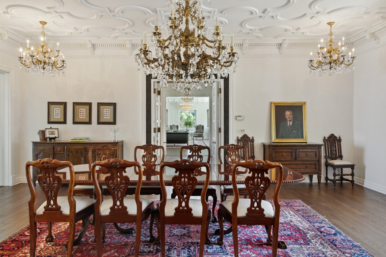 445 Sheridan Road Winnetka, IL 60093 - Photo 16 of 74 a view of a dining room with furniture wooden floor and chandelier