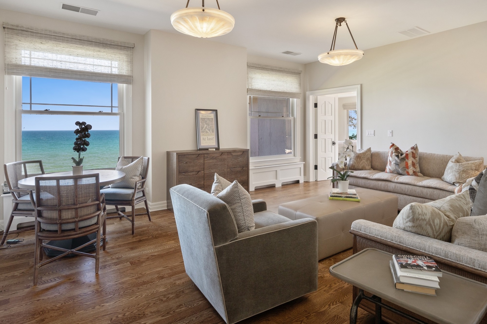 445 Sheridan Road Winnetka, IL 60093 - Photo 19 of 74 a living room with furniture and a fireplace