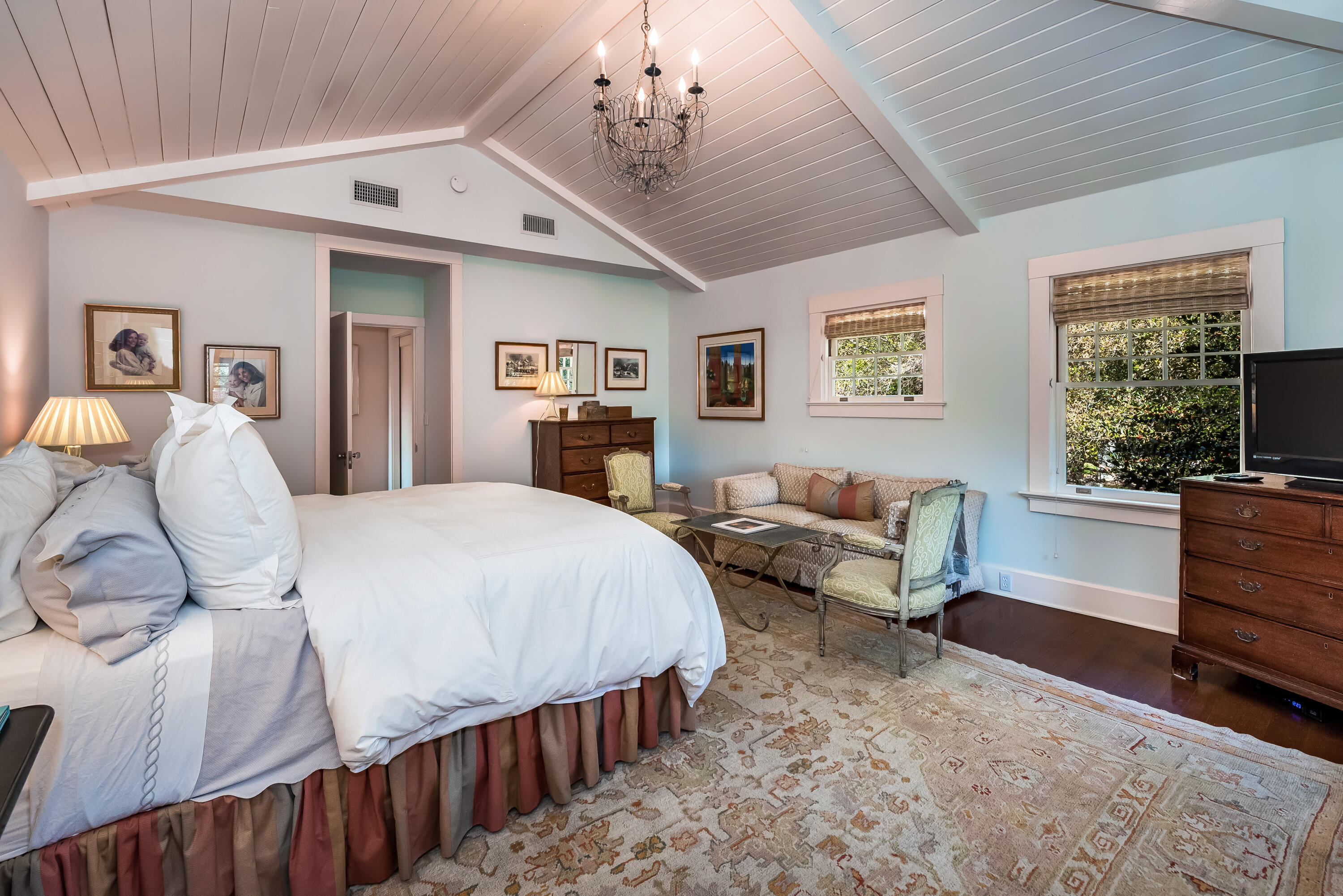 287 Middle Montecito Ca Montecito, CA 93108 - Photo 11 of 25 a spacious bedroom with a bed and a couch