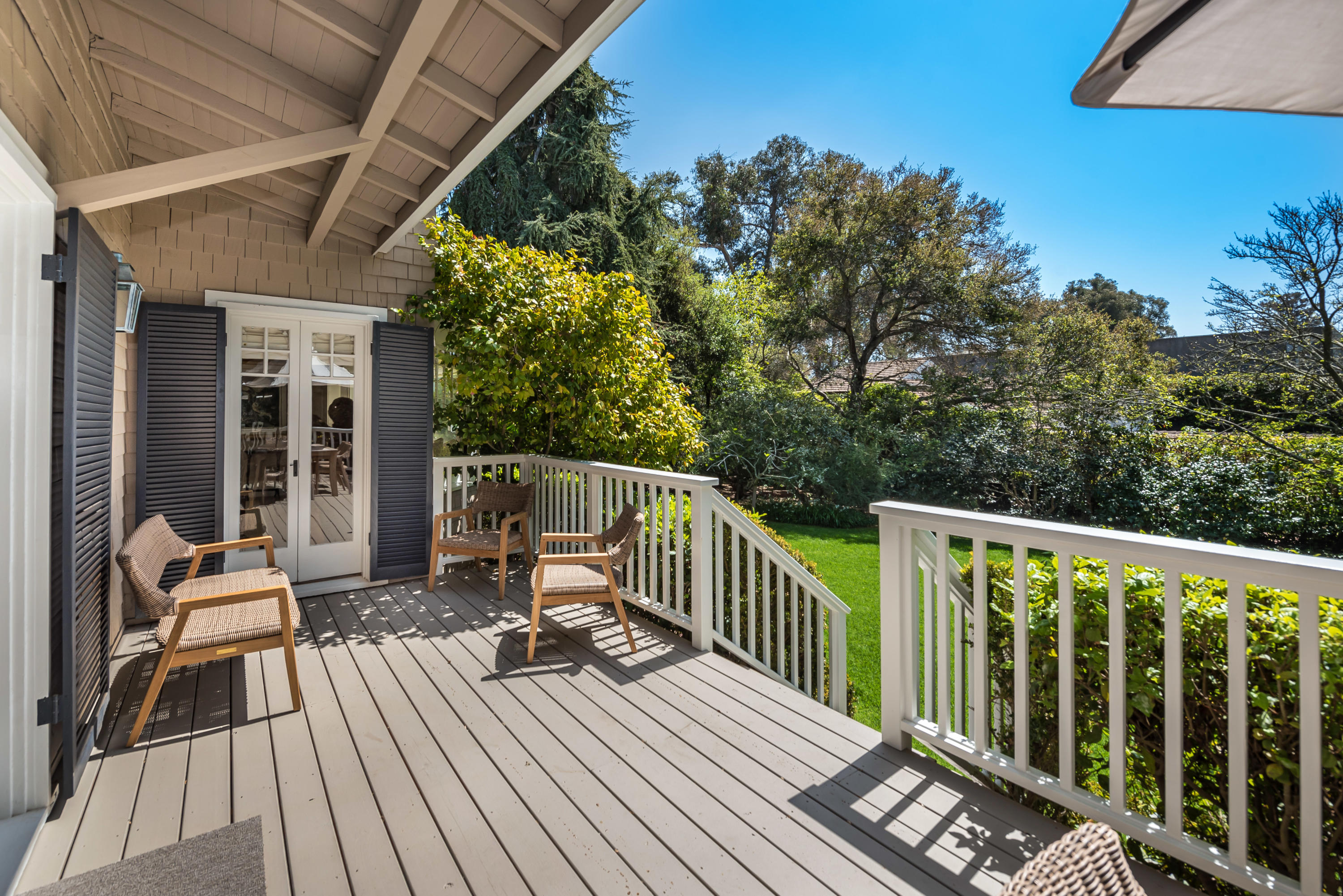 287 Middle Montecito Ca Montecito, CA 93108 - Photo 20 of 25 a view of balcony with wooden floor and seating space