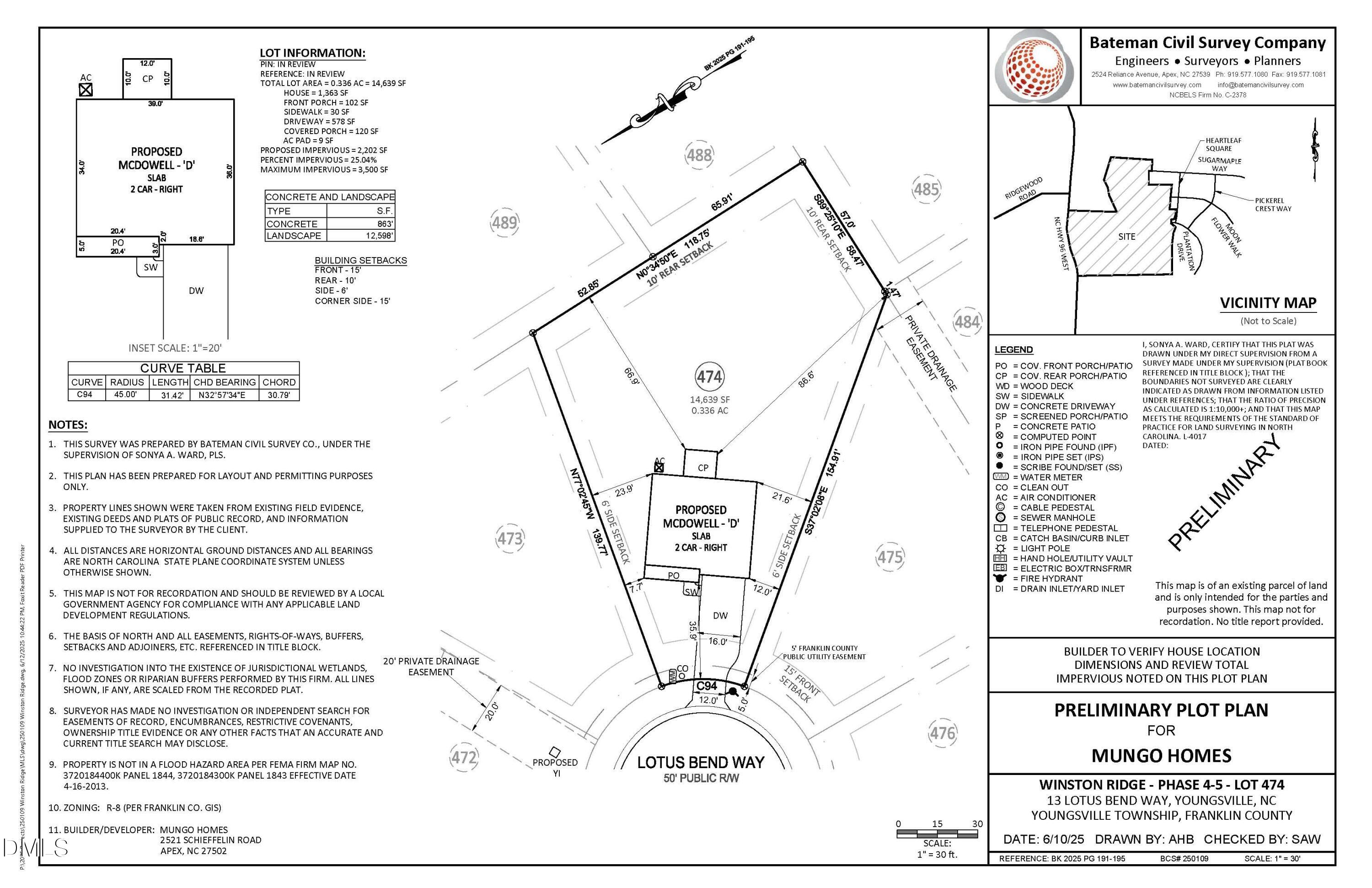 13 Lotus Bend Way Youngsville, NC 27596 - Photo 19 of 19 474 WSR Plot Plan