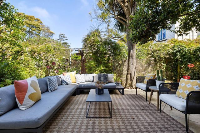 a view of a building with a balcony