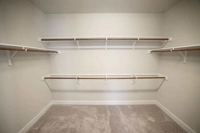 a view of an empty walk in closet
