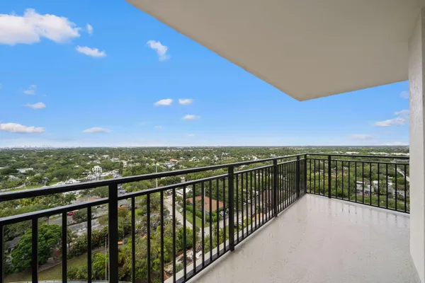 a view of city from balcony