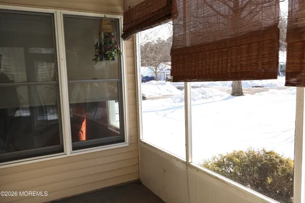 a view of a park with swings and slides