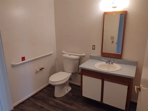 a bathroom with a sink and a toilet