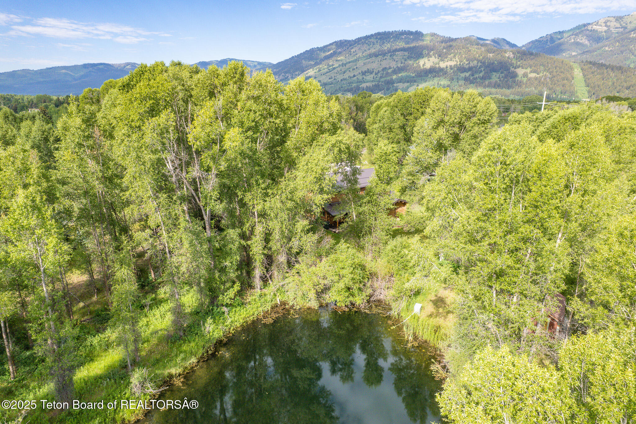 3760 Moose Wilson Road Wilson, WY 83014 - Photo 27 of 30 Aerial view of pond