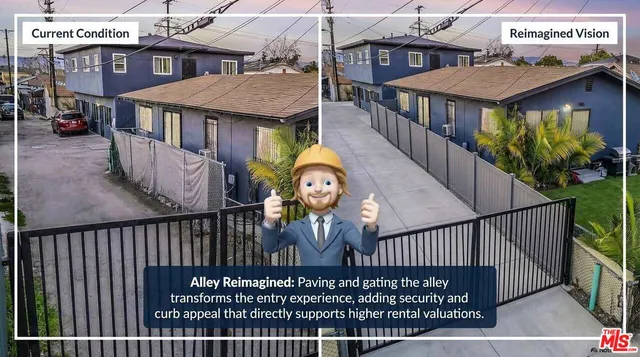 a view of a brick house with large and wooden floor