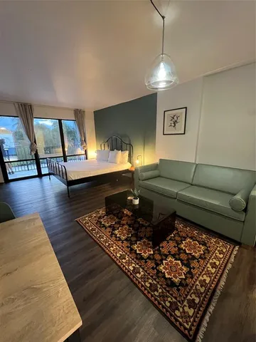 a living room with a couch and a coffee table