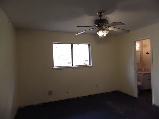 an empty room with a window