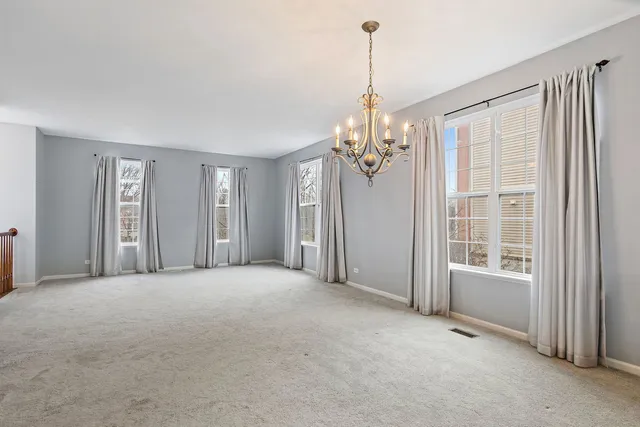 a view of a livingroom with a chandelier