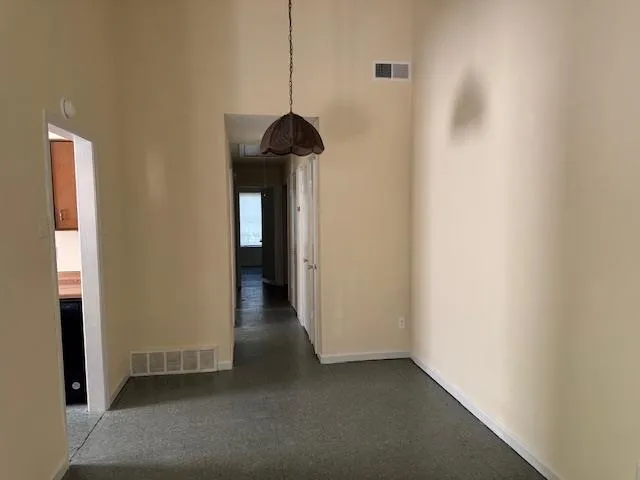 a view of hallway with a hallway