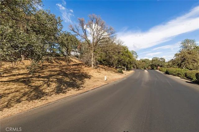 a view of a road with a yard