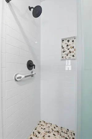 a bathroom with a shower