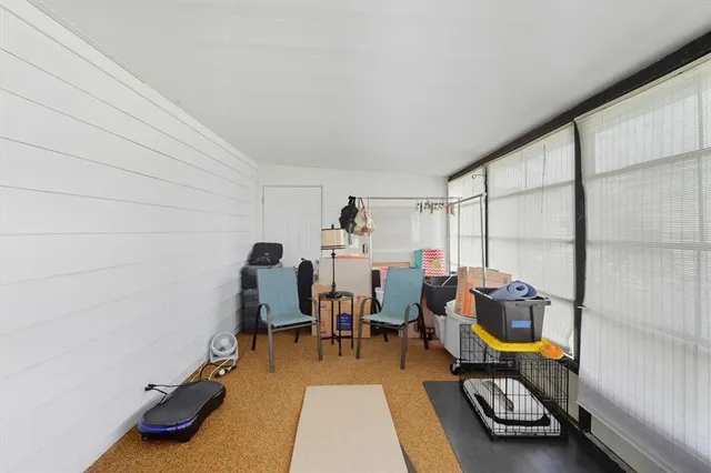 a room with gym equipment