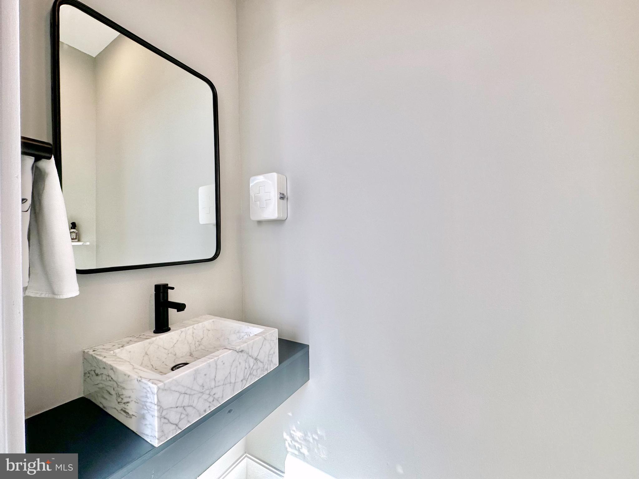 85 R Street Northwest Washington, DC 20001 - Photo 4 of 29 a bathroom with a sink vanity and mirror