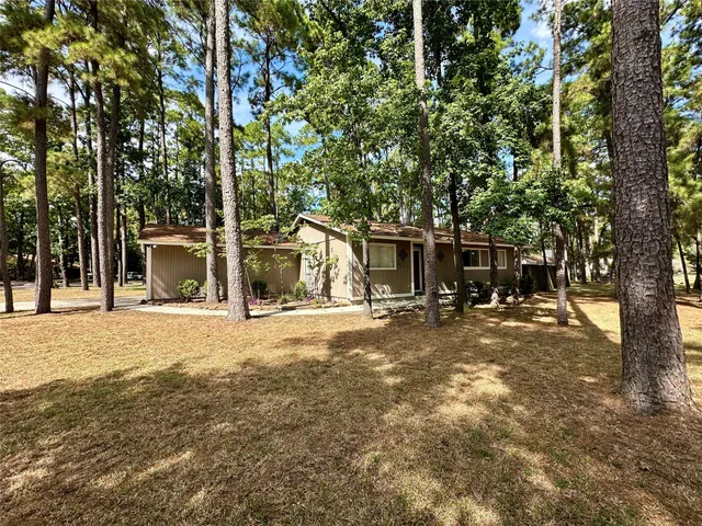 a view of a house with a yard and tree