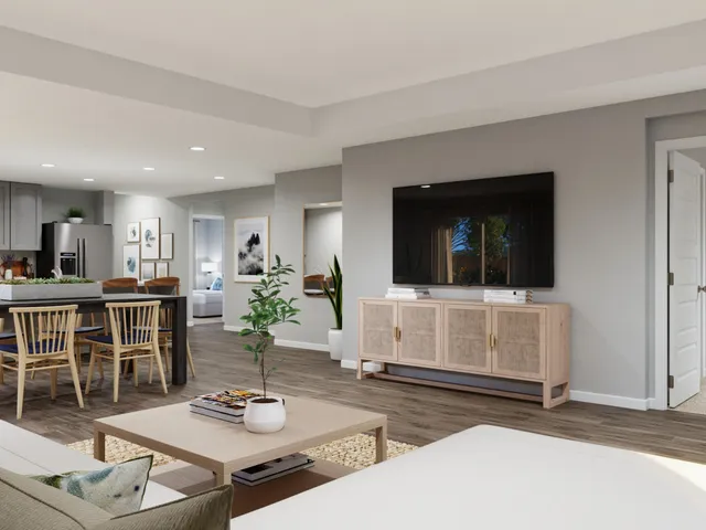 a bathroom with a granite countertop toilet a sink and mirror