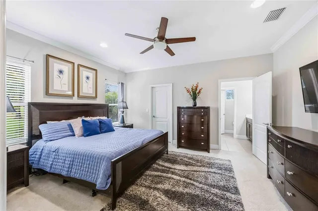 a bathroom with a sink vanity and mirror
