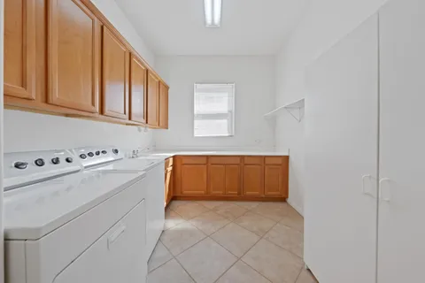 a room with a washer and dryer