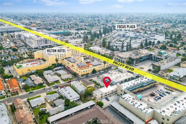 an aerial view of a city