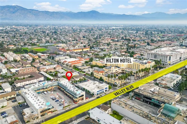 an aerial view of a city