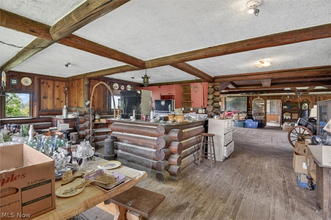 1526 Stevenson Road Ashtabula, OH 44004 - Photo 34 of 50 Exposed wood beam ceiling with recessed lighting