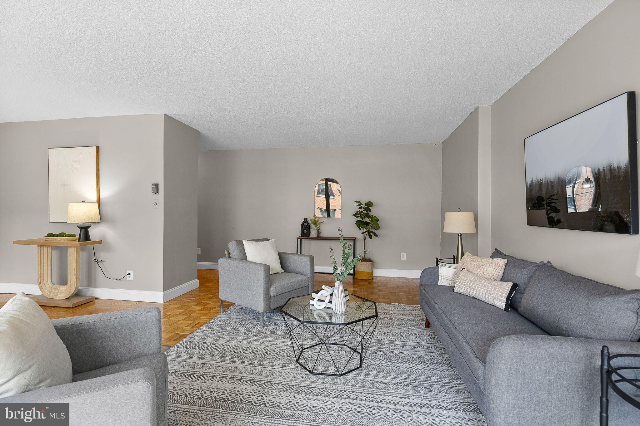 1301 South Arlington Ridge Road, Unit 208 Arlington, VA 22202 - Photo 10 of 23 a living room with furniture and a painting on the wall