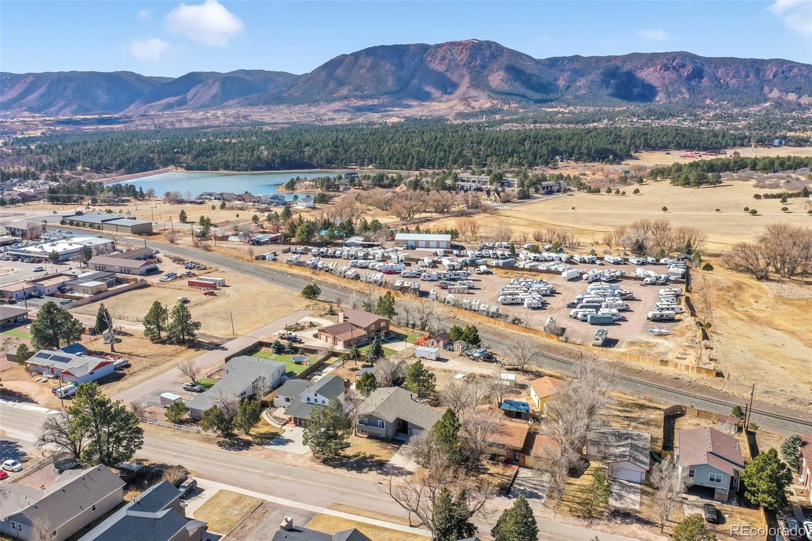463 Washington Street Monument, CO 80132 - Photo 42 of 50 an aerial view of a city with lots of residential buildings