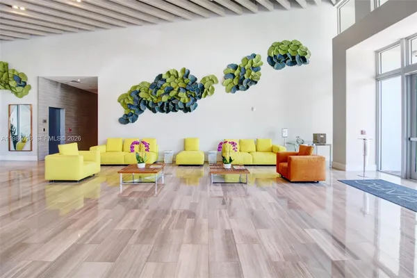 a swimming pool with chairs