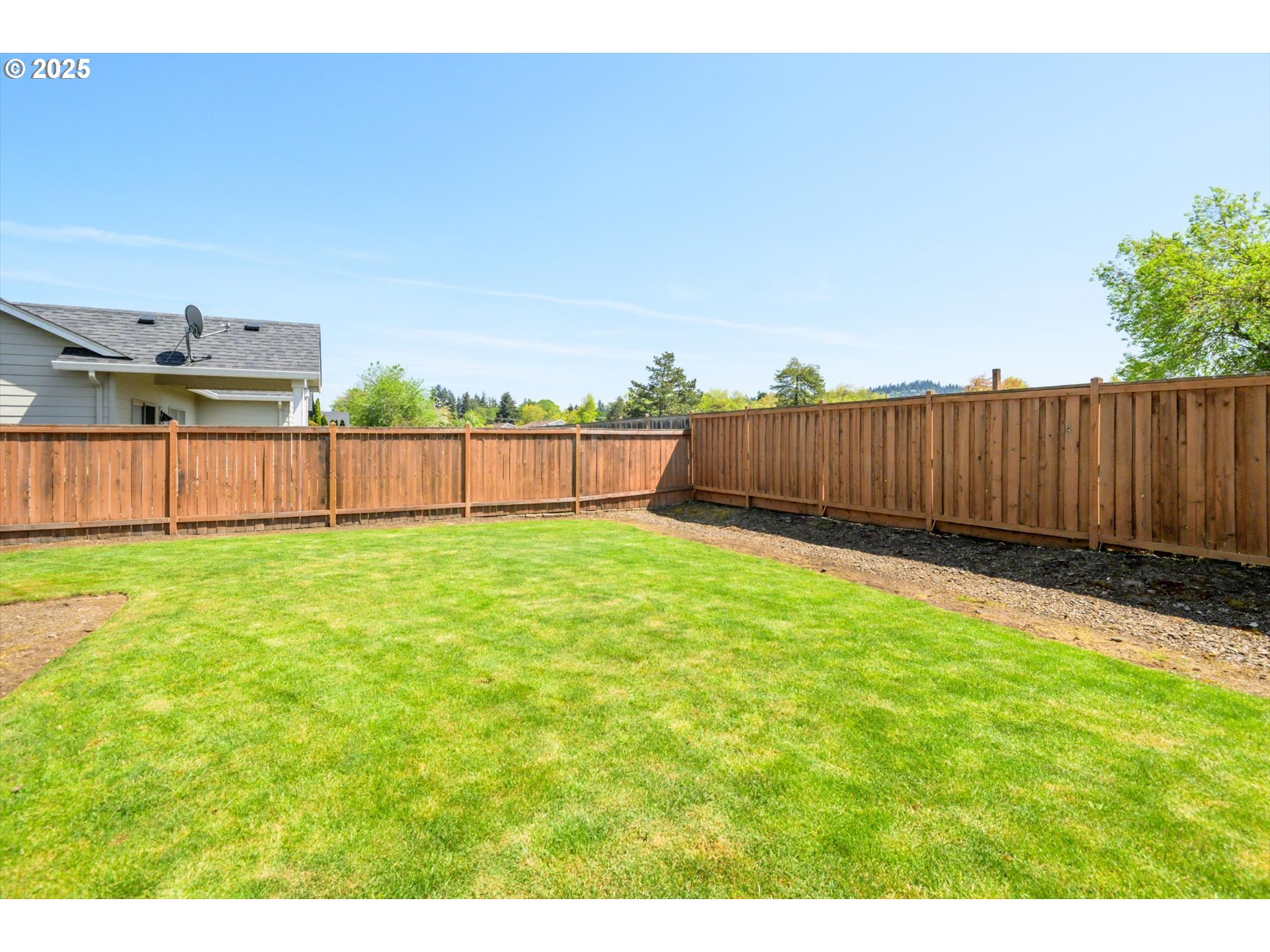 3768 Pachysandra Place Eugene, OR 97402 - Photo 32 of 41 a view of a backyard with a fence and plants